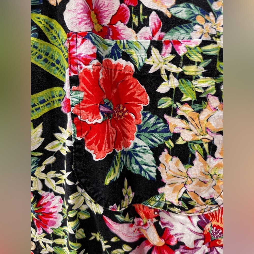 Rockabilly vintage baggy Hawaiian Tiki button down RED EYE shirt-M - Picture 6 of 6